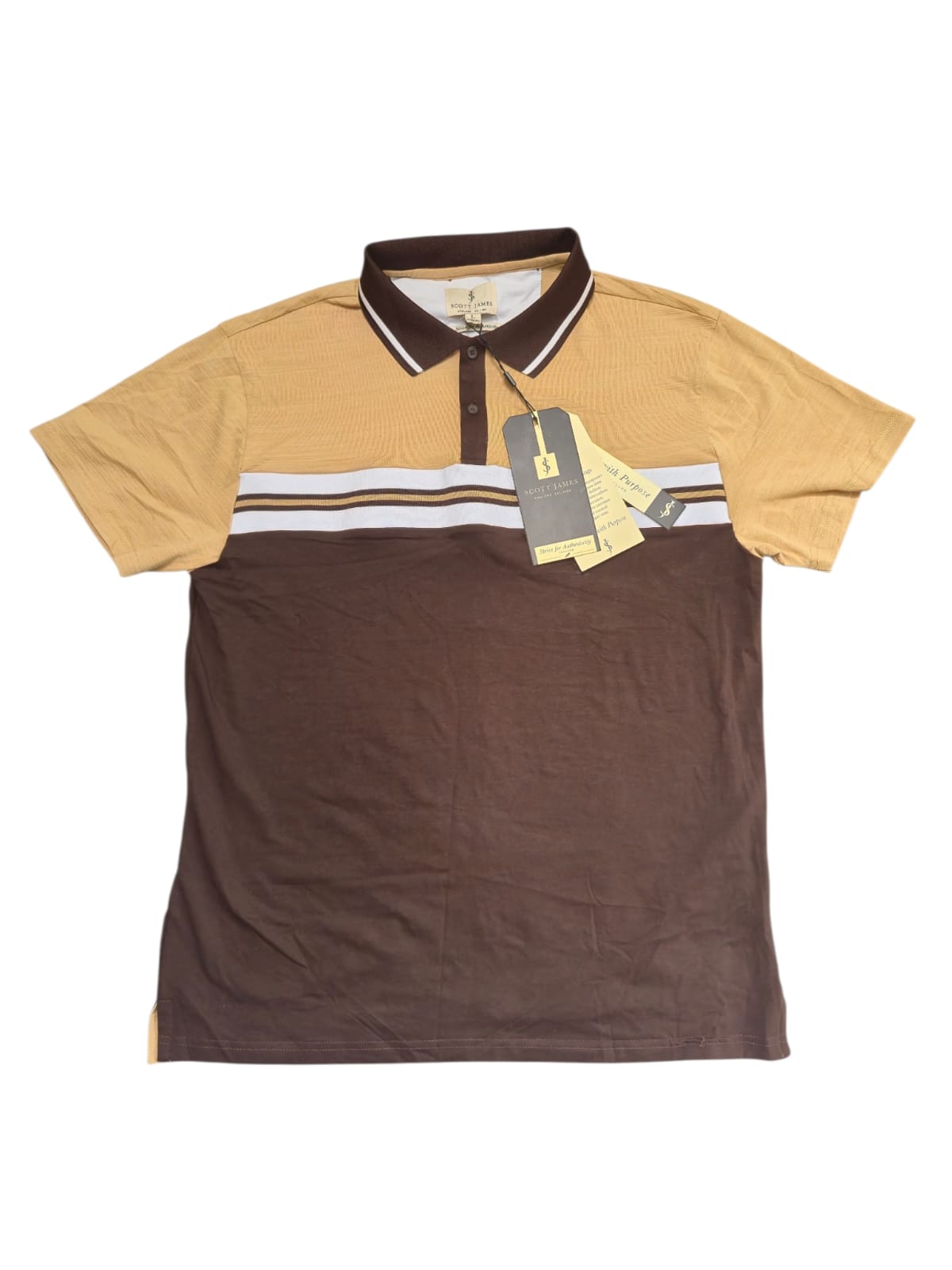 Camisa tipo polo café